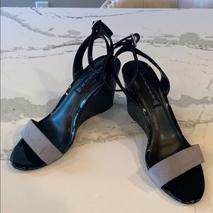 Steve Madden Black and Grey wedges